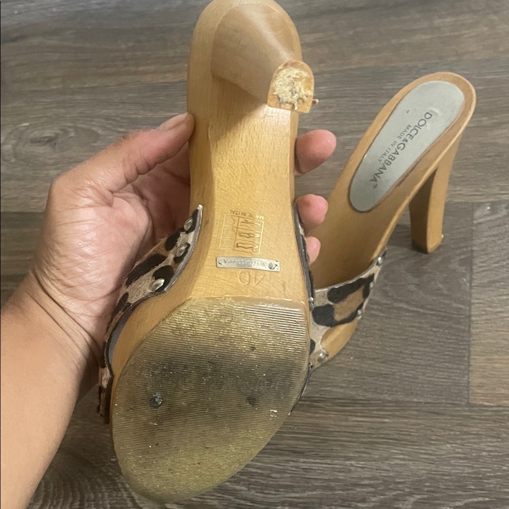 Dolce & Gabbana Brown Leopard Mules - Picture 2 of 4